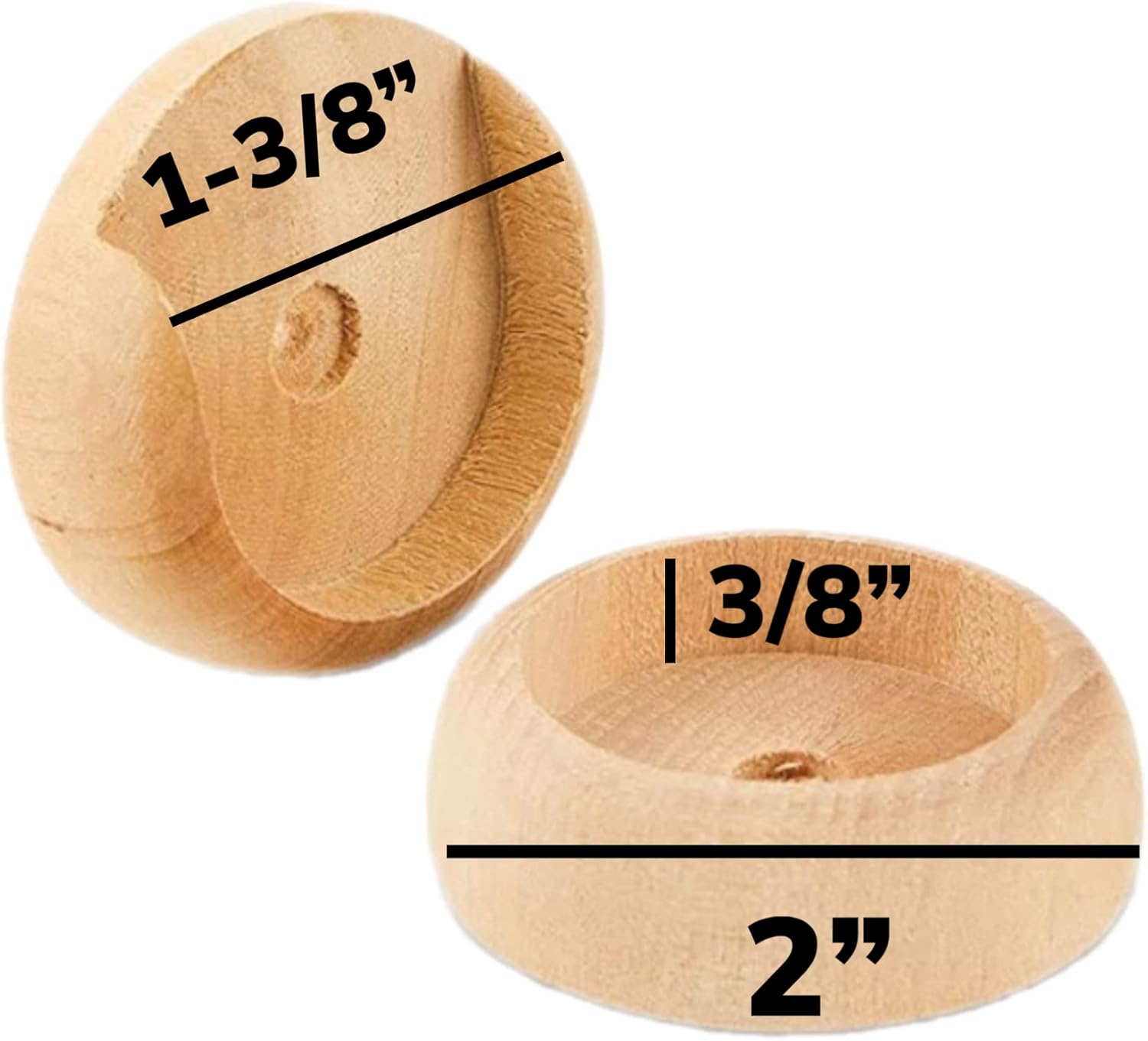 2 Complete Set Wooden Closet Pole Sockets and Screws Closet Pole Rod Holders Organization Coat Curtain Accept Standard 1-3/8