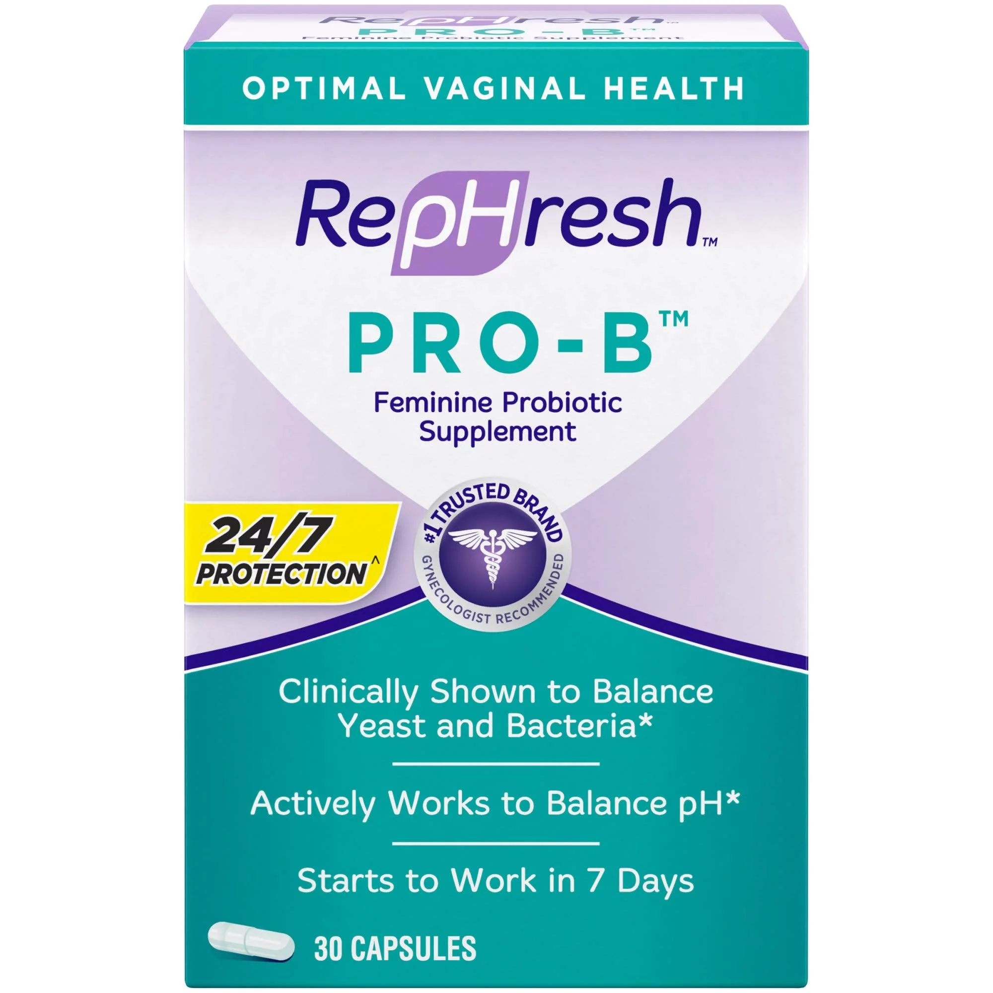 Rephresh Pro-B Probiotic Feminine Supplement 24/7 Protection, 30 ct