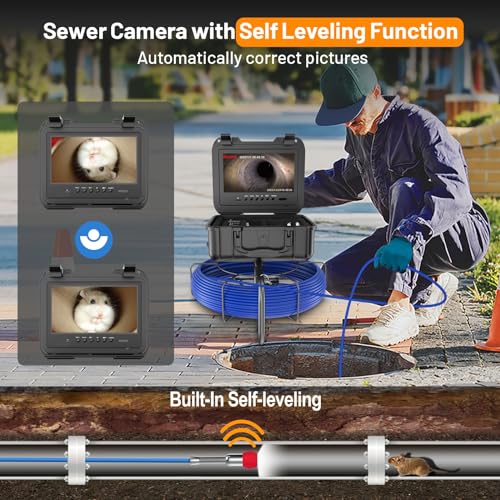 Self-Leveling Sewer Camera 100FT, Anysun 9