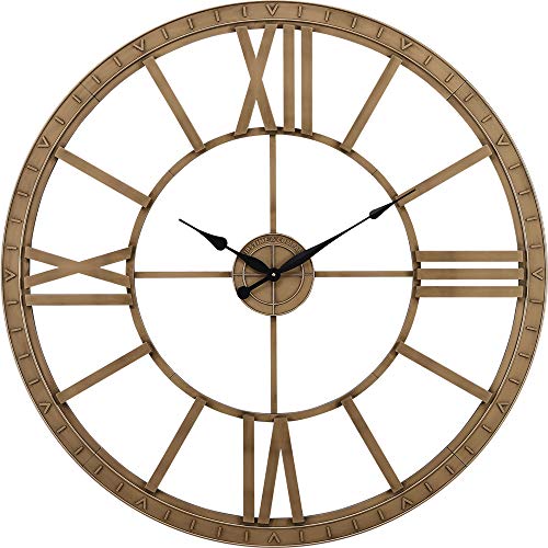 FirsTime & Co. Bronze Big Time Wall Clock, Large Vintage Decor for Living Room and Home Office, Round, Plastic, Farmhouse, 40 inches