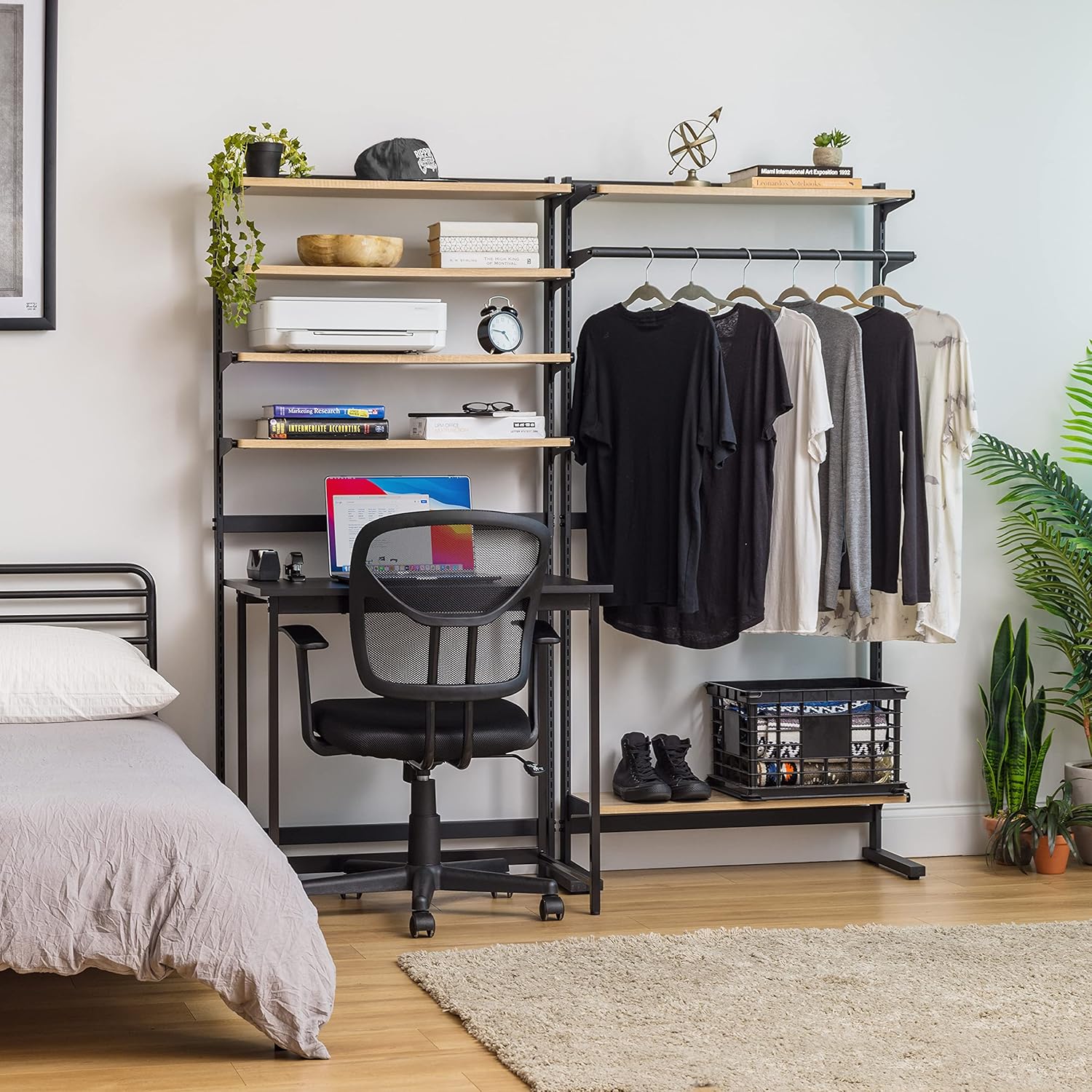 SWR-4 Baker’s Rack with Storage Adjustable Shelves, Coffee Station, Small Closet Organizer