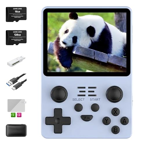 RGB20S Handheld Game Console Retro Gaming Console with 20 Emulators 21K+ Preloaded Games 3.5” IPS Screen RK3326 Processor Portable Video Game Console for Kids & Adults Multi-Game System (Yellow-128G)