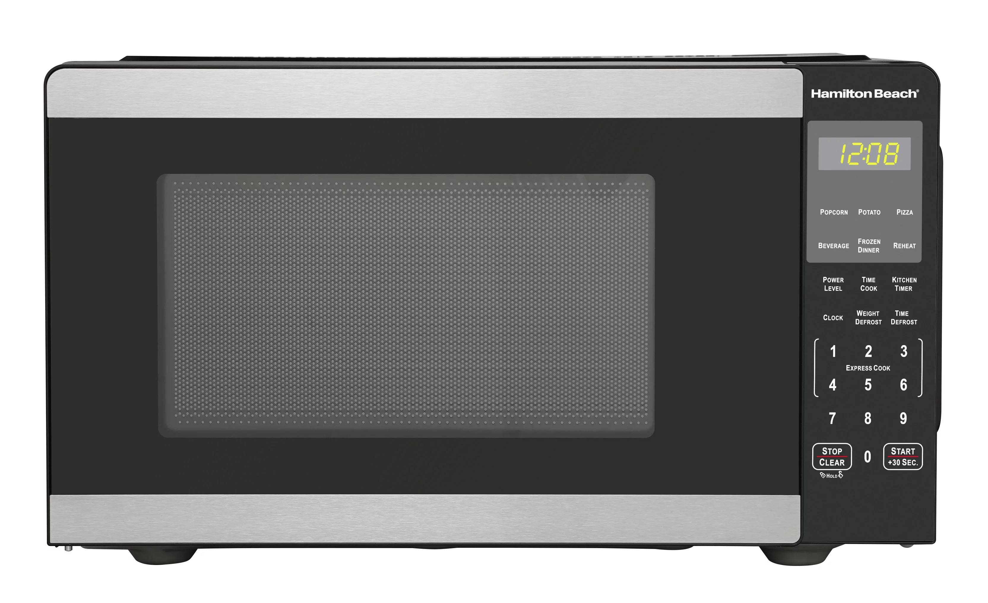 Hamilton Beach 0.9 Cu ft Countertop Microwave Oven, Stainless Steel, New