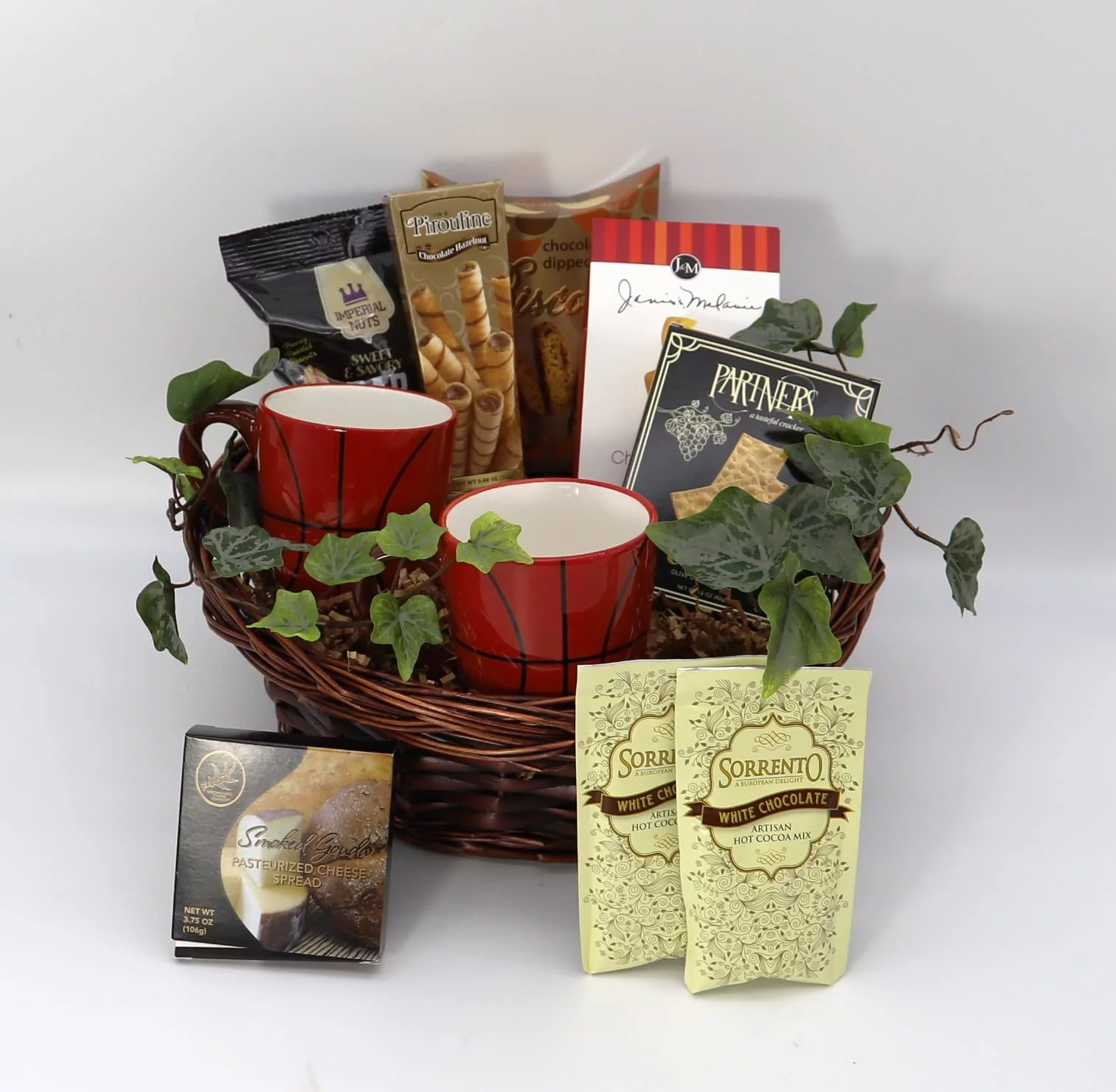 Gift Basket Village Slam Dunk Deluxe Basketball Themed Gift Basket For Sports Enthusiasts With Basketball Themed Coffee Mugs/Gourmet Cheese Spreads/Crackers Cookies And More, 1 Count