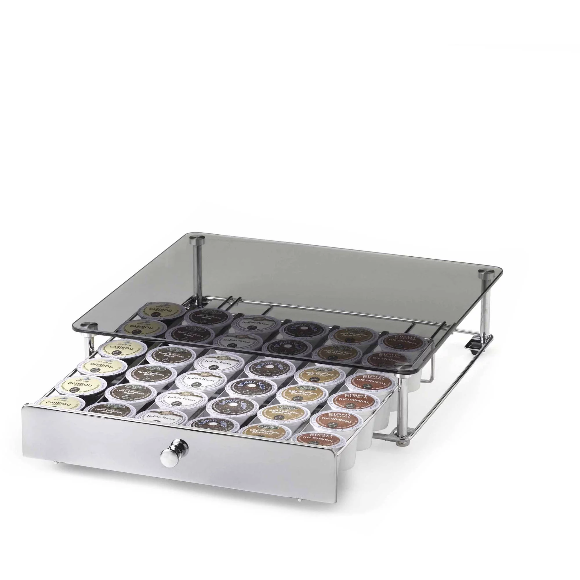Nifty Keurig Approved Glass Top Rolling Drawer