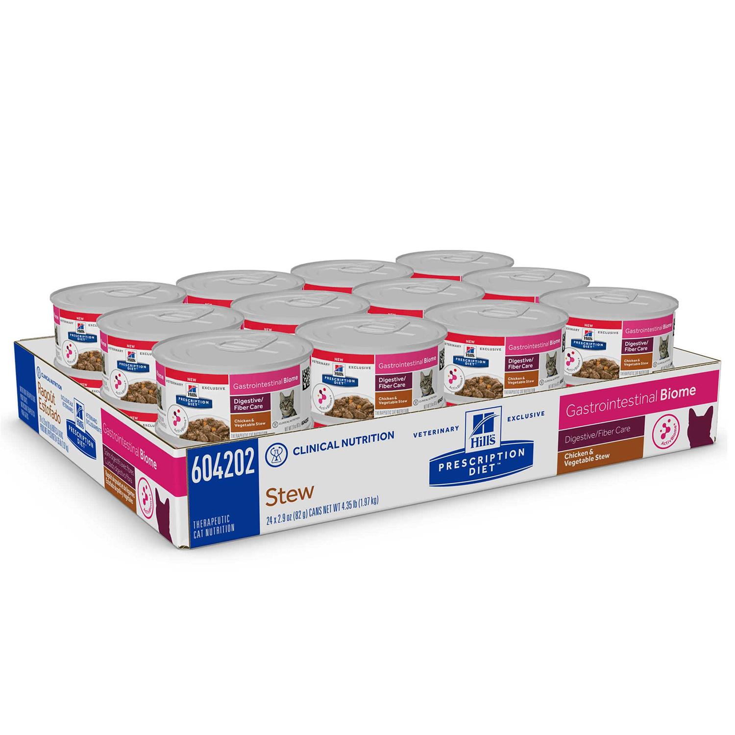 Hill's Prescription Diet Gastrointestinal Biome Digestive/Fiber Care Chicken & Vegetable Stew Wet Cat Food - Pet Supplies online store