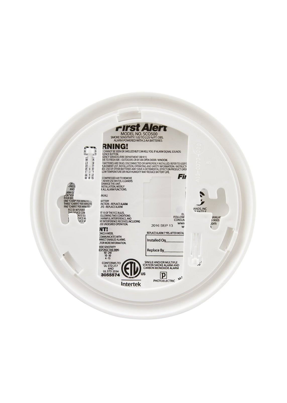 First Alert Sco500b Wireless Interconnected Photoelectric Smoke and Carbon Monoxide Combo