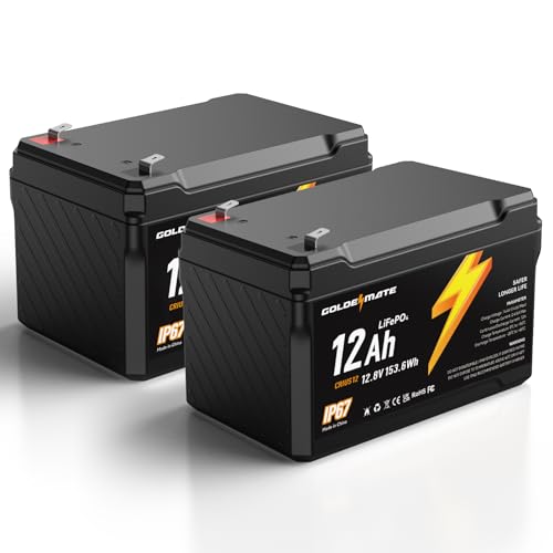 12V 7Ah Lithium LiFePO4 Deep Cycle Battery, 5000+ Cycles, IP67 Waterproof Lithium Iron Phosphate Battery, Built-in BMS, Perfect for Lighting, Power Wheels, Fish Finder, Ride on Toys