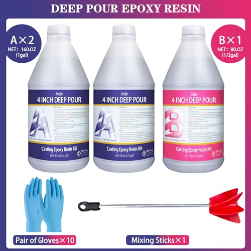 Deep Pour Epoxy Resin Kit - 240OZ Bubbles Free Epoxy Resin for 2-4