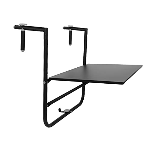 Balcony Bar Table For Railings,Outdoor Folding Hanging Table,Multifunctional Leisure Table,Adjustable Height,Space Saving Railing Serving Table For Patio And Balcony,Black,Metal ( Size : 0.2-2.7in )