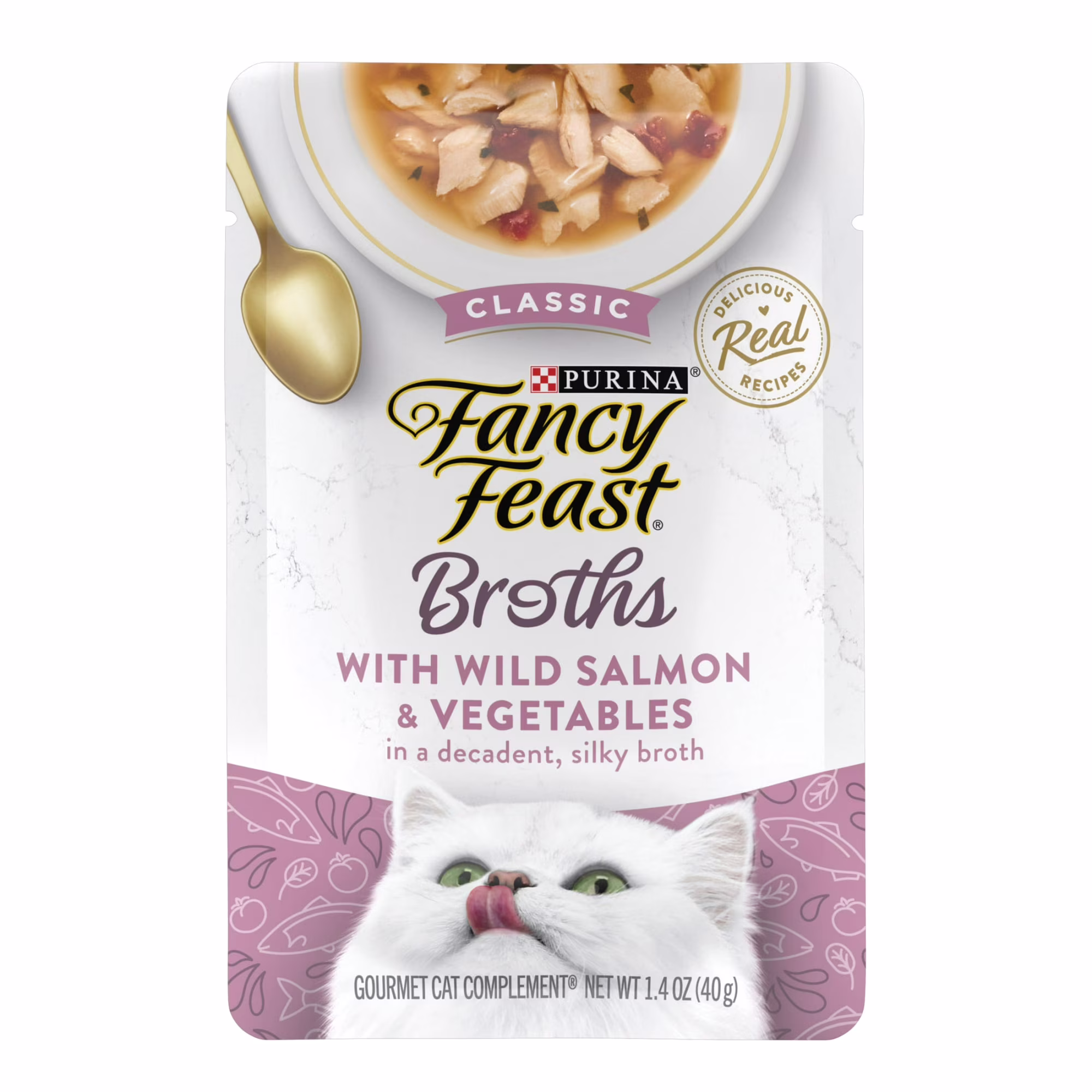Purina Fancy Feast Grain Free, Tender & Moist Wet Cat Food with Wild Salmon and Vegetables - 1.4 oz. Pouch