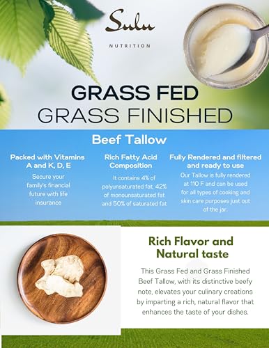 100% Pure Rendered NON GMO Beef Tallow-Food Grade- 7LBS