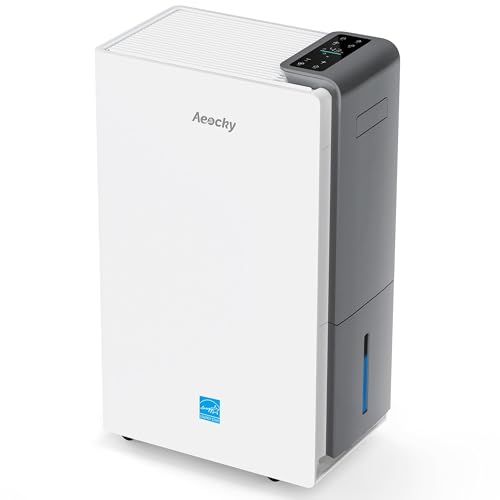 4500 Sq.Ft Most Efficient Energy Star 2025 Dehumidifier,AEOCKY Max 80 Pint/D(Standard 56Pint/D) Smart Compressor Dehumidifier with Drain Hose, Intelligent Humidistat,for Basement,Bedroom,Home,Bathroom