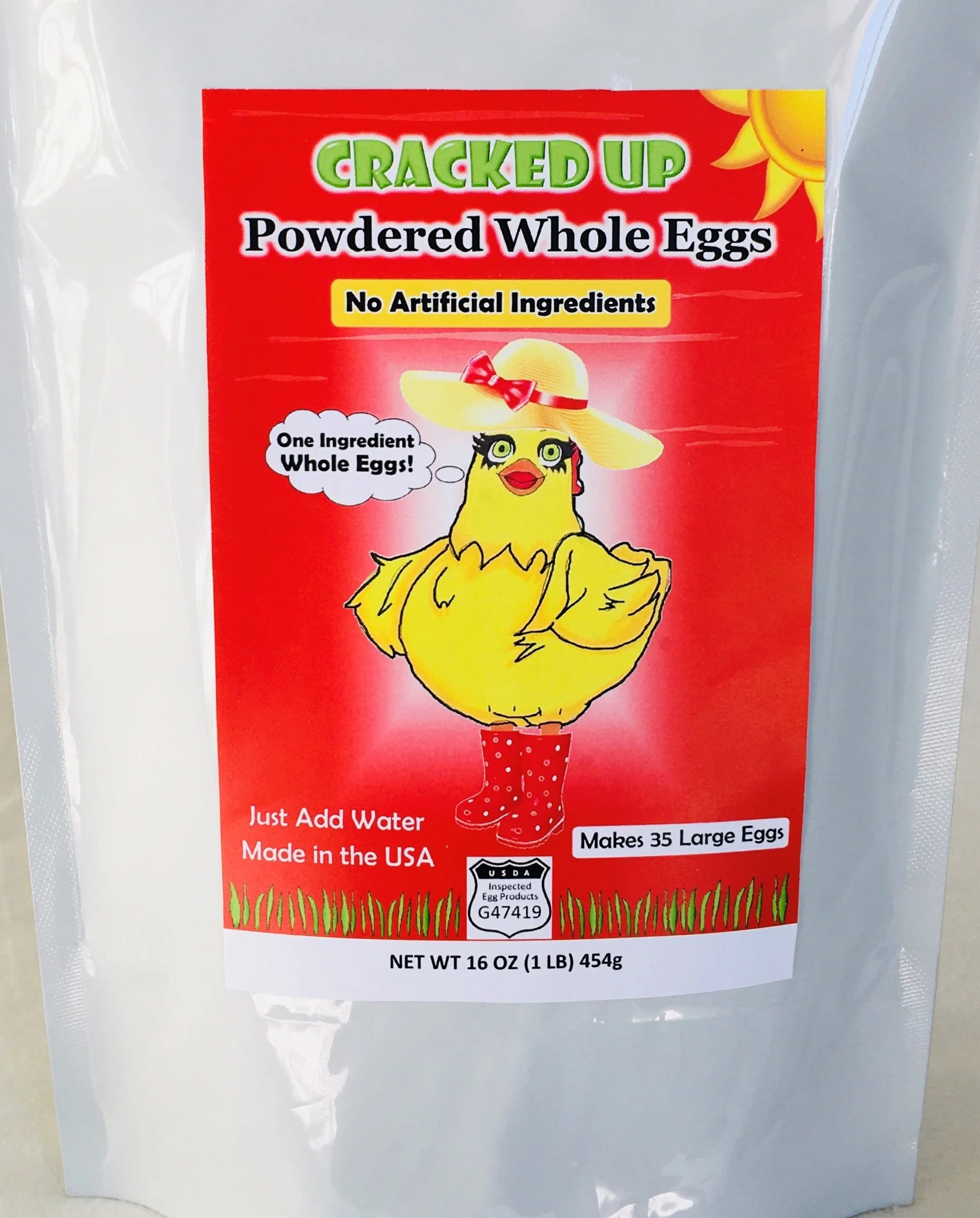 1 Pound (16 oz) Whole Powdered Eggs, WHY PAY MORE? Freshest Eggs, Fast Priority Shipping, Makes 35 Large Eggs, MADE IN THE USA! Resealable Pouch.