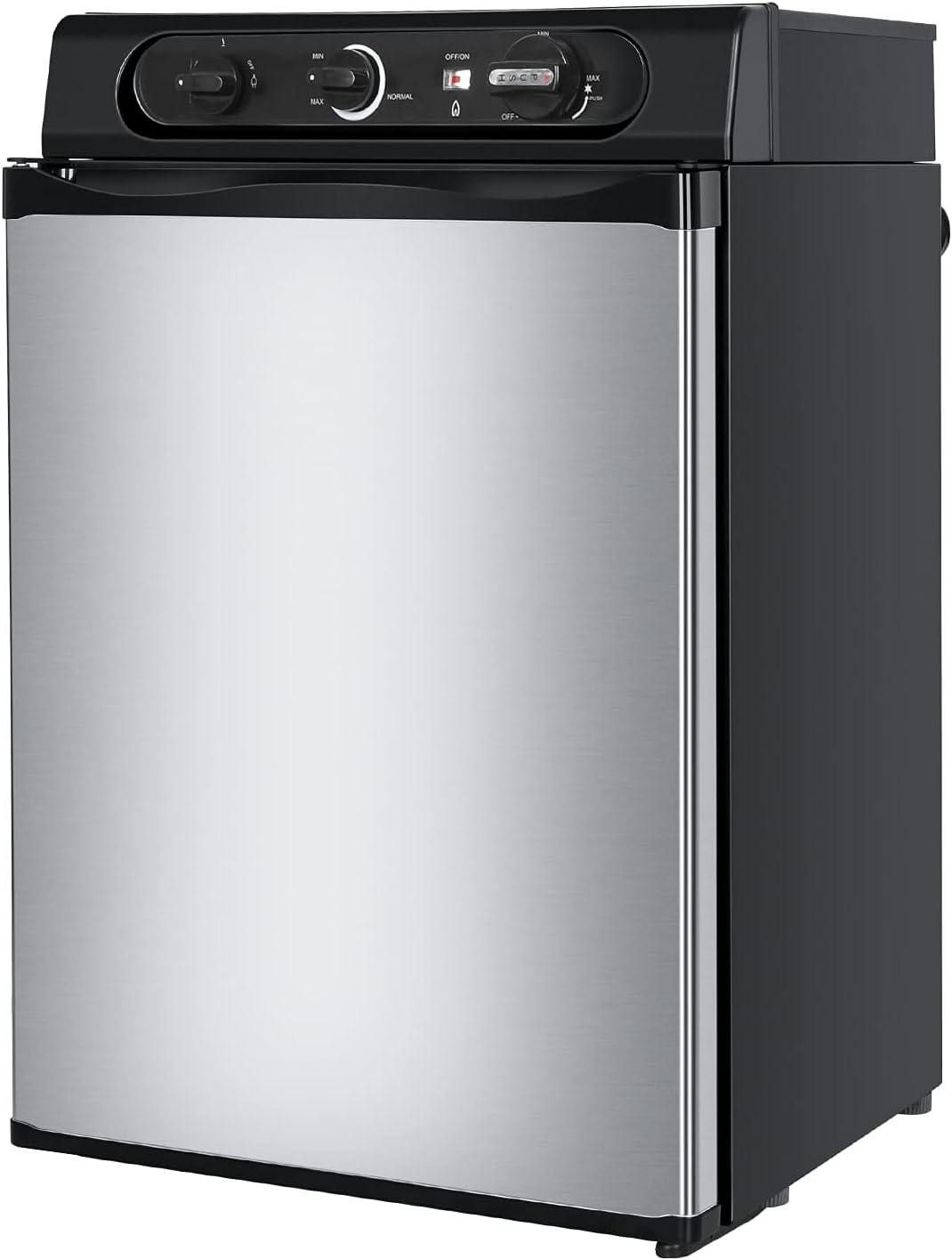 Propane Refrigerator 3 Way Camper Gas Fridge 120V 12V LPG 2.1 Cu.Ft RV Refrigerator for Outdoor Caravan Motorhome Off-Grid Cabin Boat Apartment Office Kitchen, Black