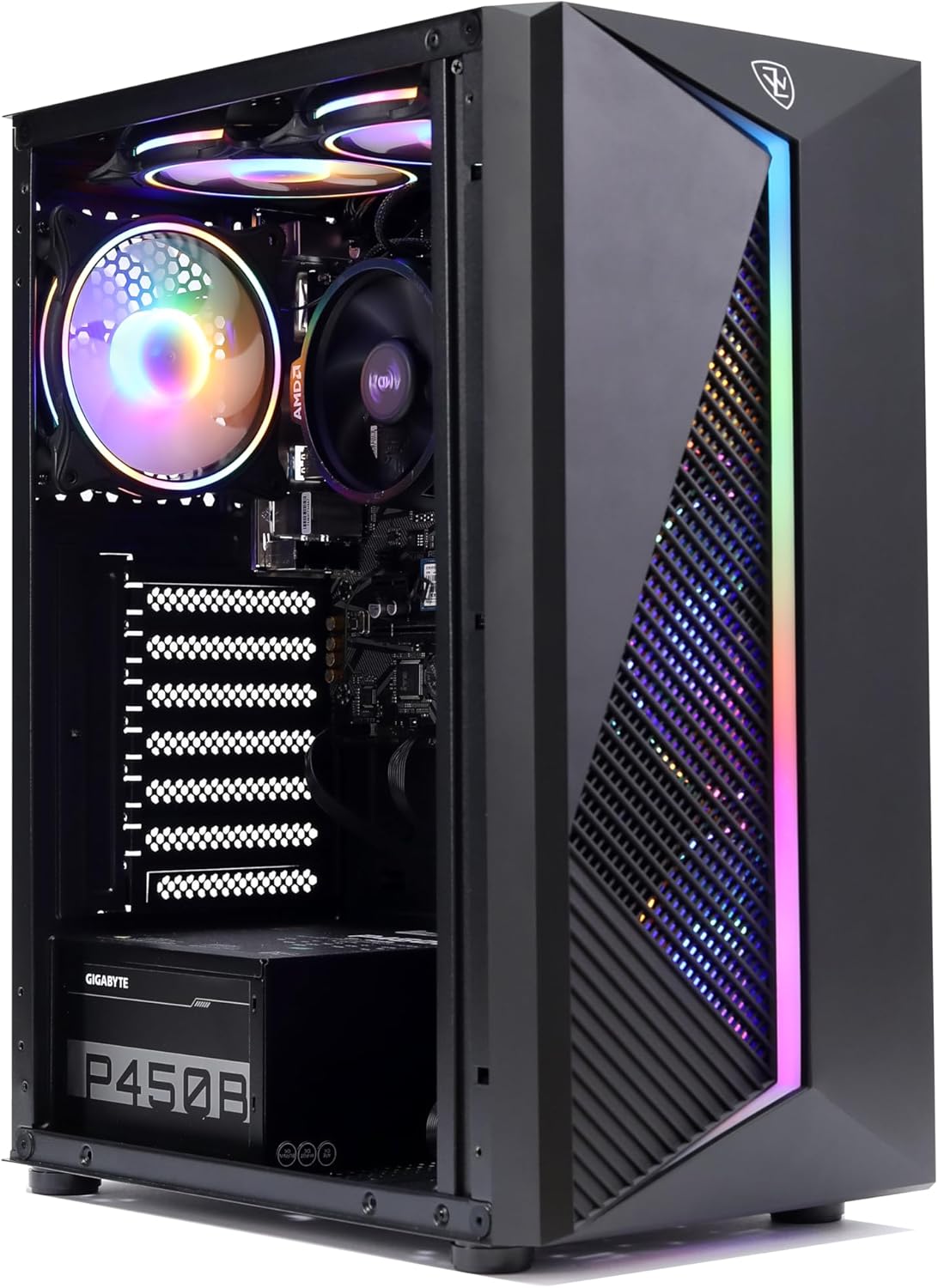 MXZ Gaming PC Desktop Computer, AMD Ryzen 5 8500G 3.6GHz, AMD Radeon Vega 7 Graphics,A620, 16GB DDR5, NVME 1 T SSD, 6RGB Fans, Win 11 Pro Ready, Gamer Desktop Computer(R5 8500G)