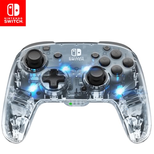 PDP Gaming Afterglow Wireless Nintendo Switch Pro Controller: Prismatic RGB LED Lighting, Full Motion Control Gamepad, Customizable Paddle Buttons