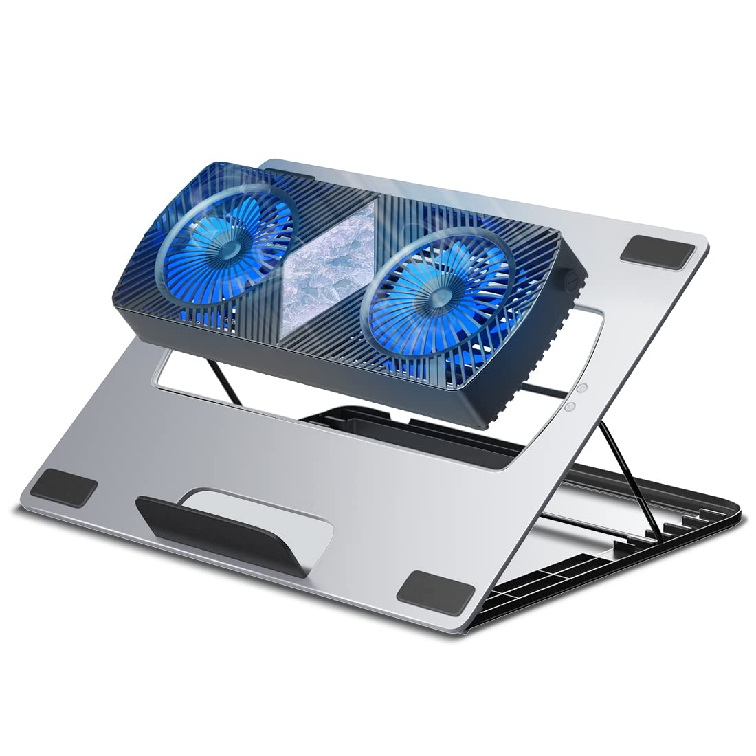 IMMOENUC 2-in-1 Laptop Cooling Pad with Removable Dual Semi-Conductor Cooling Chips,Laptop Stand Cooler for All Types of 13 to 17 Inches Laptops(Semiconductor Rhombus) Pack of 2