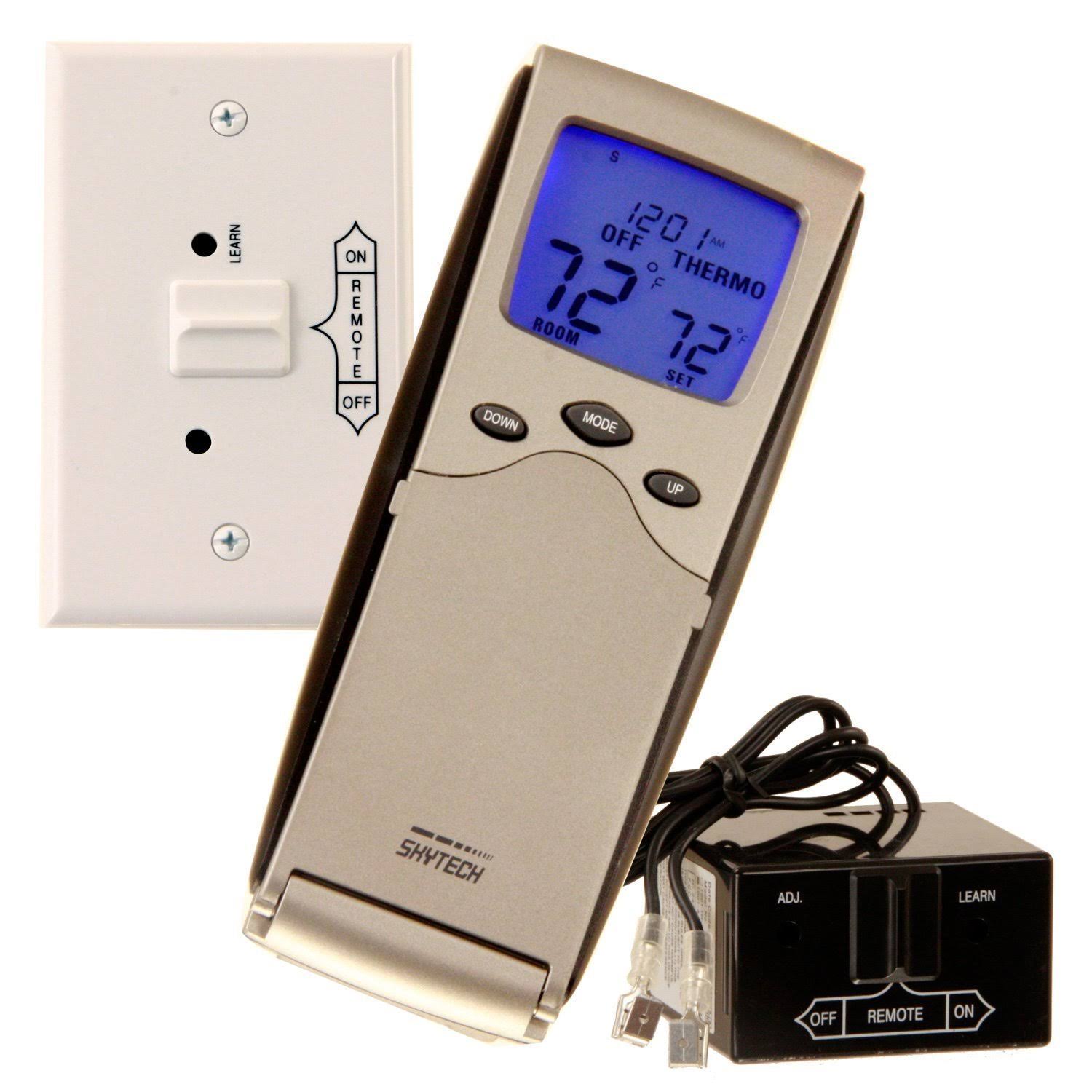 Skytech 3301p2 Programmable Back Lit Fireplace Remote Control, White