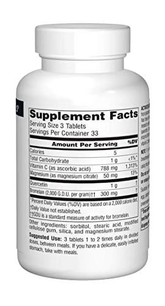 Source Naturals Activated Quercetin Bioflavonoid Complex, 100 Ct