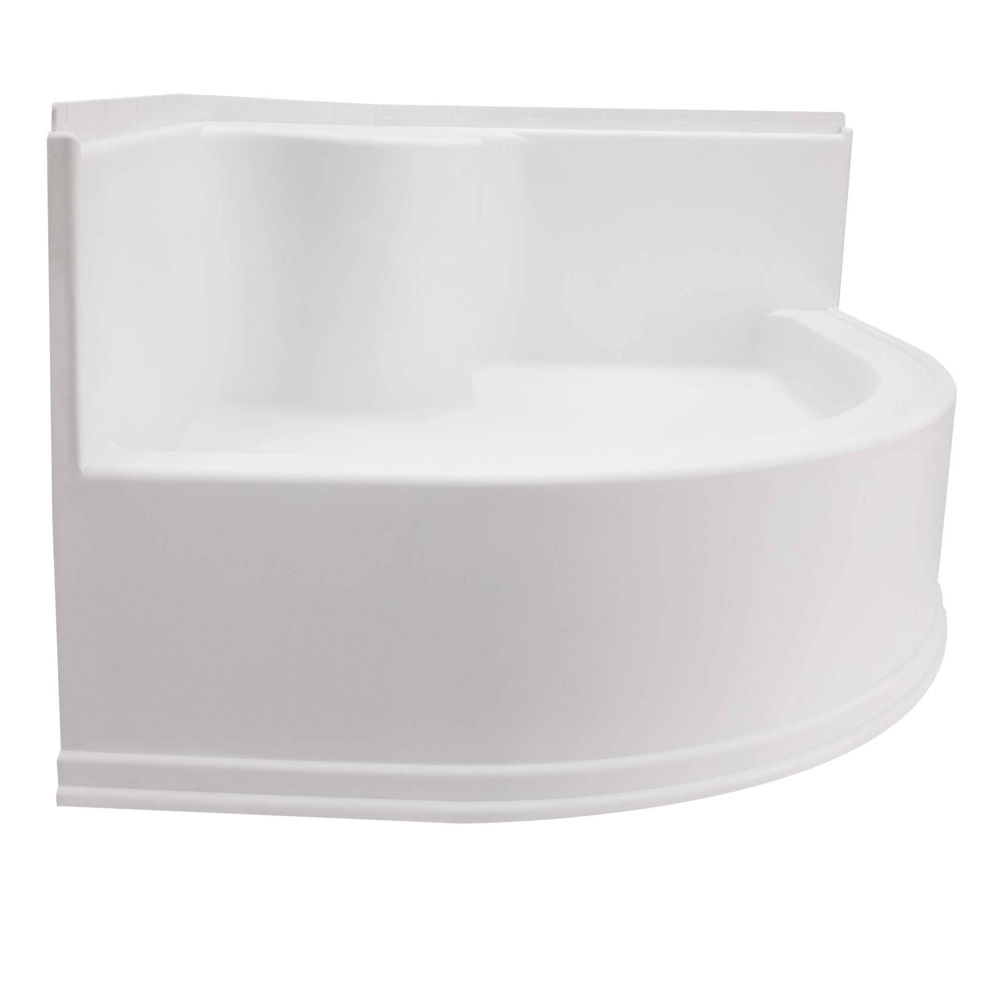 RV Corner Shower Pan in White