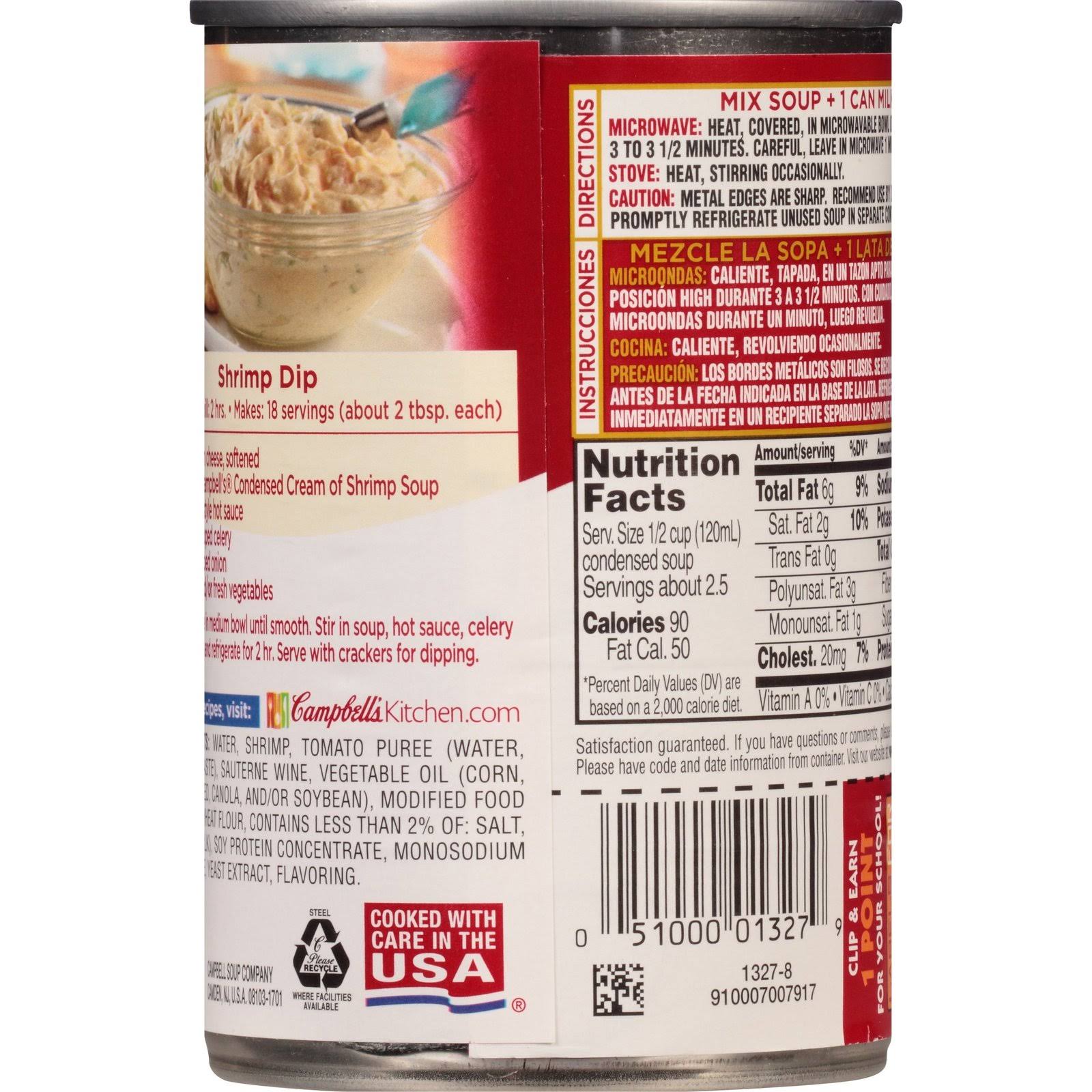 Campbell&s Condensed Cream of Shrimp Soup 10.5 oz. Can Pack of 12