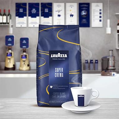 Lavazza Super Crema Whole Bean Espresso Coffee, 2.2 lb. Bag, Vacuum-Packed