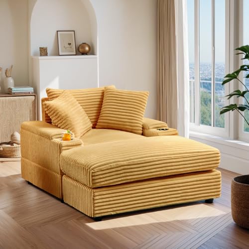 Oversized Chaise Lounge Chair Indoor with Ottoman,43.3