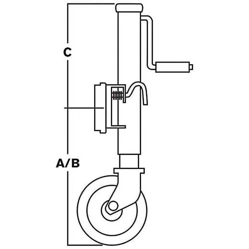 Ironton Bolt-On Side-Wind Marine Swivel Jack - 1000-Lb. Capacity, Zinc Finish - Curated Treasures Market