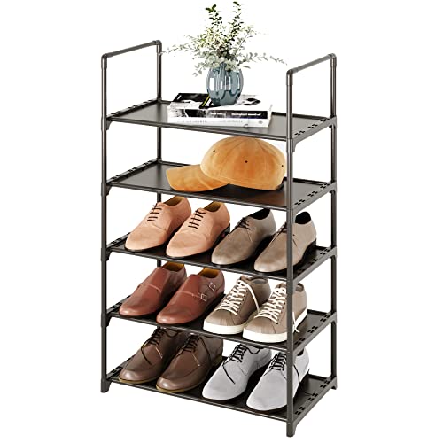 10-Tier Large Shoe Rack,20-25 Pairs Sturdy Shoe Shelf Storage Organizer,Tall Shoe Stand for Entryway, Hallway and Closet(White)