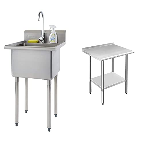 TRINITY THA-0307 Basics Stainless Steel w/Faucet Utility Sink