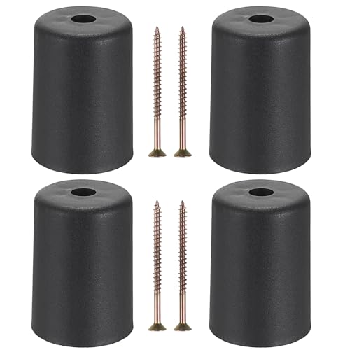 OwnMy 4PCS 3 Inch Plastic Furniture Legs Screw-in Plastic Sofa Legs Couch Legs Couch Feet Replacement Kit, Plastic Furniture Corner Legs Cylinder Chair Legs Coffee Table Legs Cabinet Legs Bed Risers