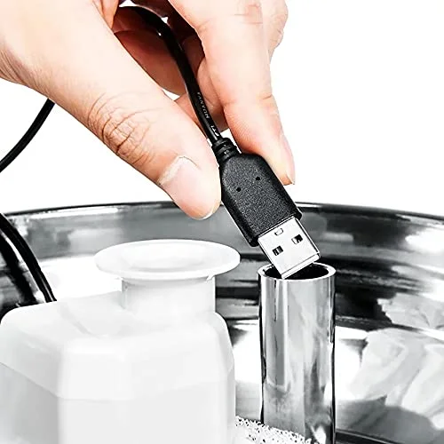 CHARMI Cat Water Fountain - Dog Water Bowl Dispenser, Stainless Steel, Automatic Pet Water Fountain 2L / 67OZ Capacity Hygienic Water Filtration