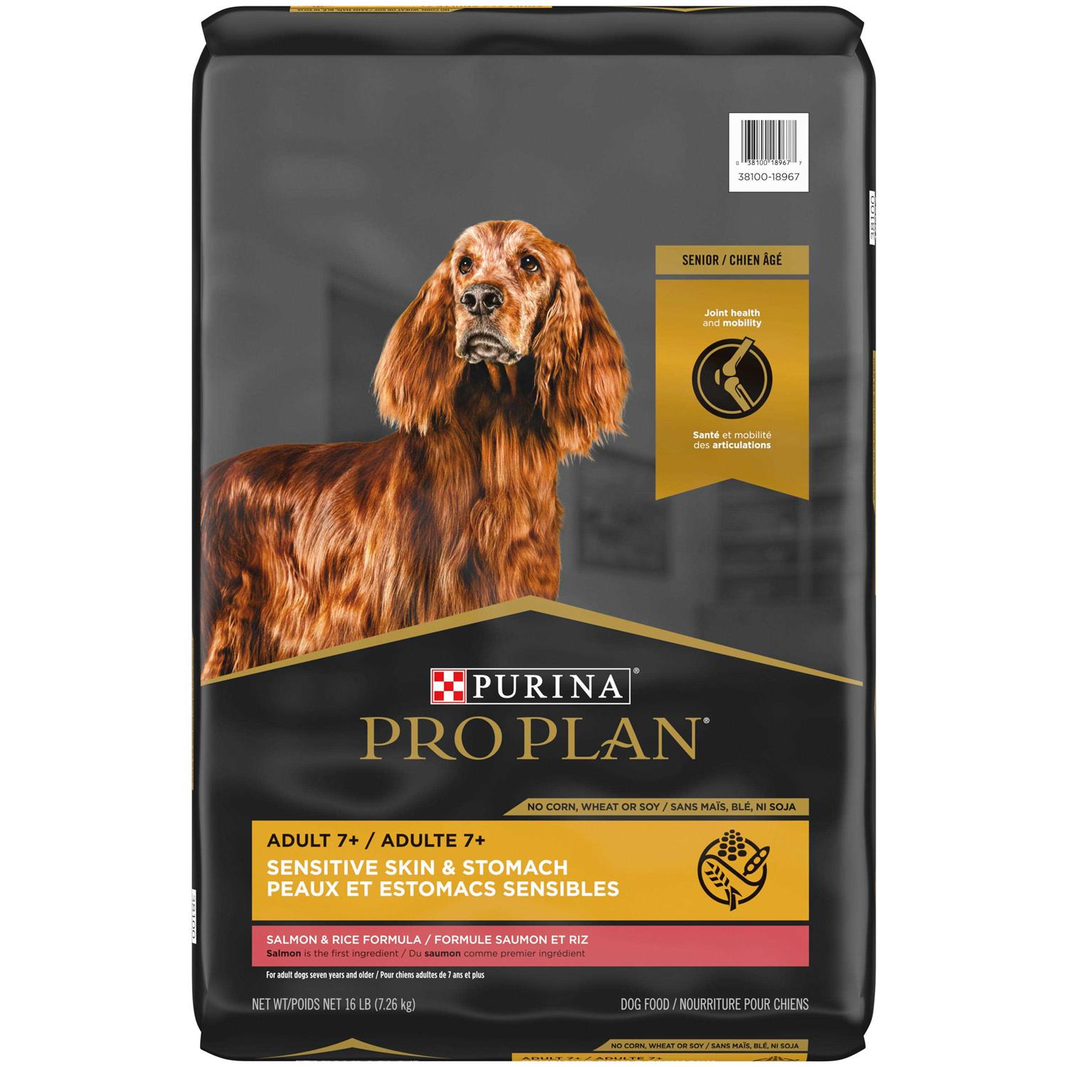 Purina Pro Plan Sensitive Skin & Stomach Salmon & Rice Formula Senior Dry Dog Food - Pet Supplies online store