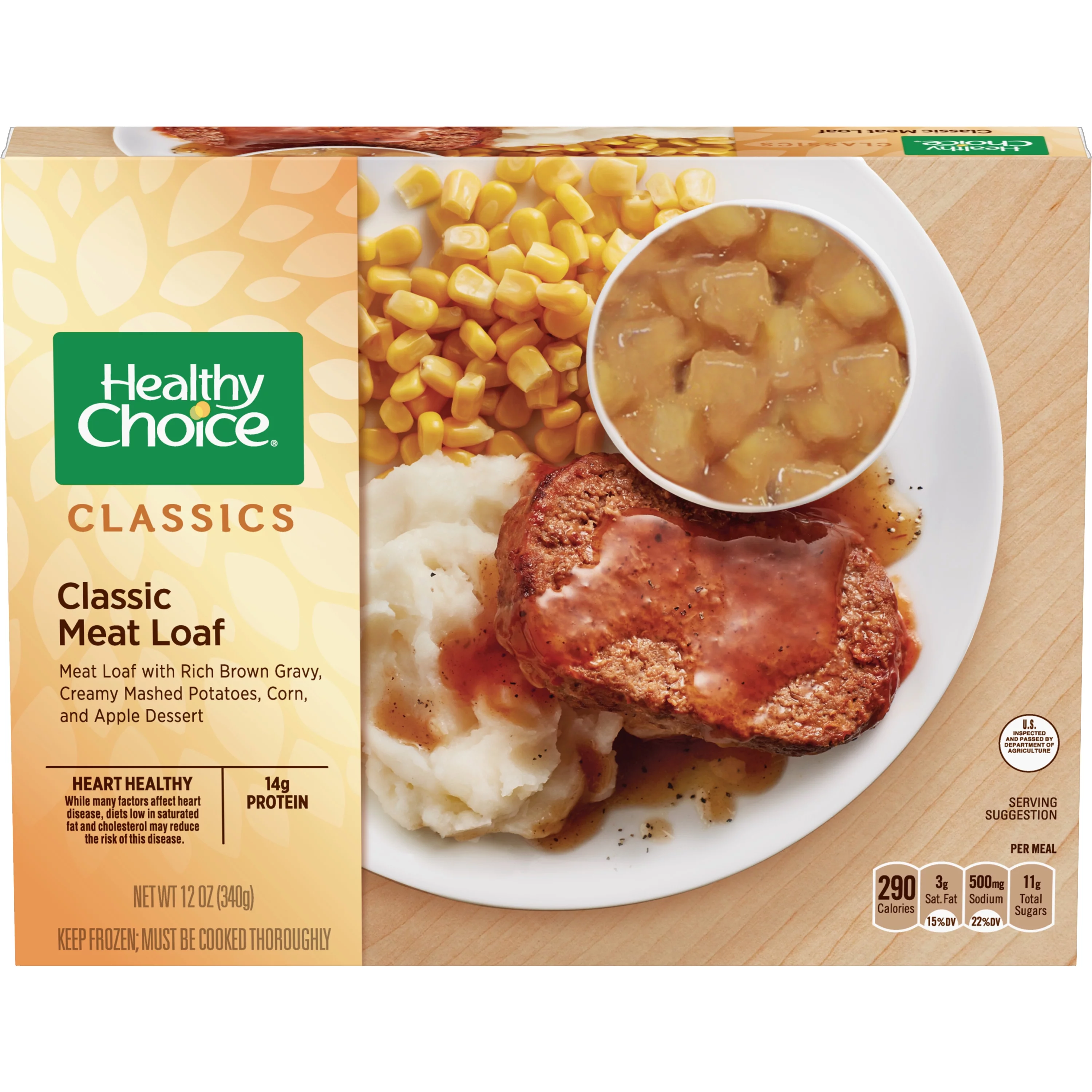Case of 12, Healthy Choice, Classic Meat Loaf Complete Meal, 12 oz.