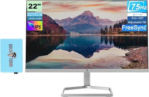 HP M22f 22” 1080P FreeSync Monitor 2D9J9AA#ABA Bundle with Docztorm Dock, 22