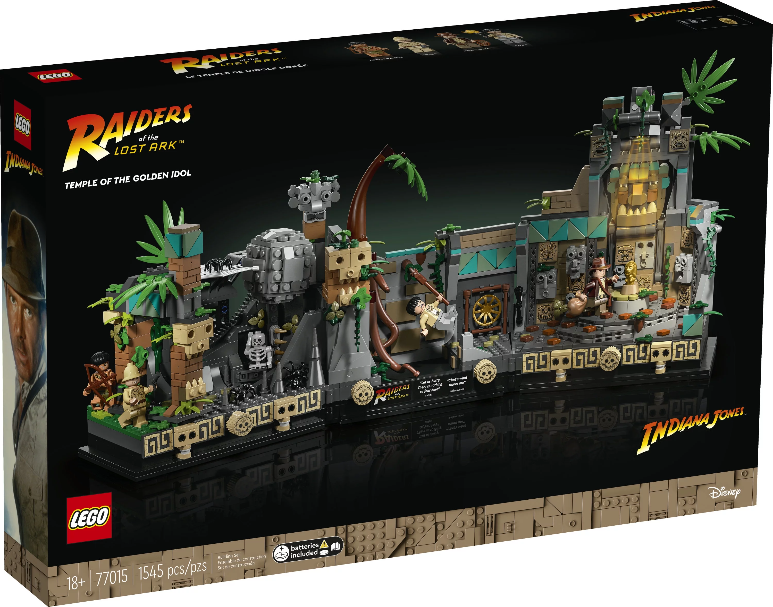 LEGO Indiana Jones Temple of the Golden Idol 77015 Building Project for Adults, Iconic Raiders of the Lost Ark Movie Scene, includes 4 minifigures: Indiana Jones, Satipo, Belloq and a Hovitos Warrior