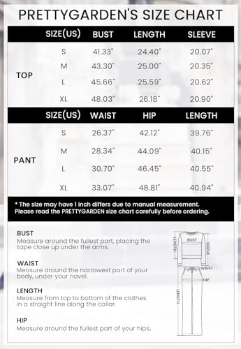 PRETTYGARDEN Women's 2 Piece Sweater Set Pullover Zip Up Sweatshirt Jogger Sweatpants Tracksuit Casual Outfit
