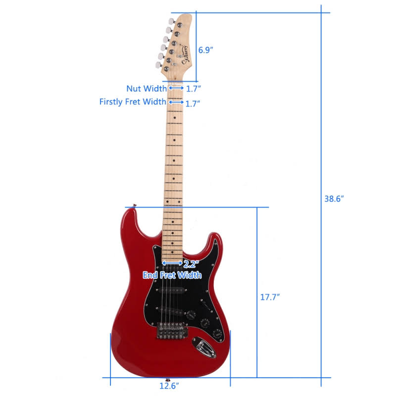 Glarry GST Electric Guitar Red