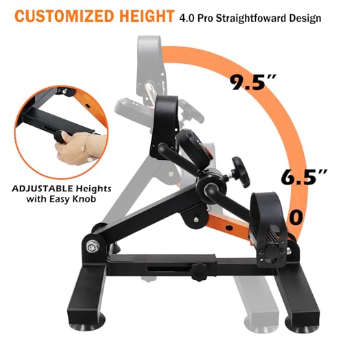 Under Desk Bike Pedal Exerciser, Adjustable Heights & Foldable Cycle Exercise Bike for Office,Stable Peddler Exerciser with Suction Cup Feet for Seniors, Fitness Exerciser for Arms & Legs Workout