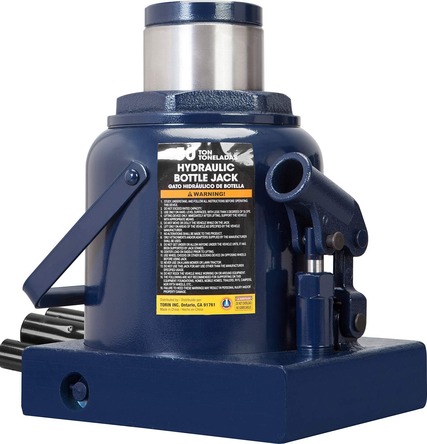 TCE 20 Ton (40,000 LBs) Capacity Pneumatic Air Hydraulic Heavy Duty Bottle Jack with Manual Pump for Trucks, ATA92006U