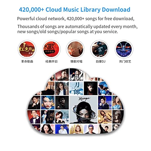 New Chinese Karaoke Machine KV-V5 Karaoke Player with Reverb Wireless Microphone, 22-inch capacitive Touch Screen, Free Cloud Download Function YouTube APP Play Movies and Chinese TV Online, 6T