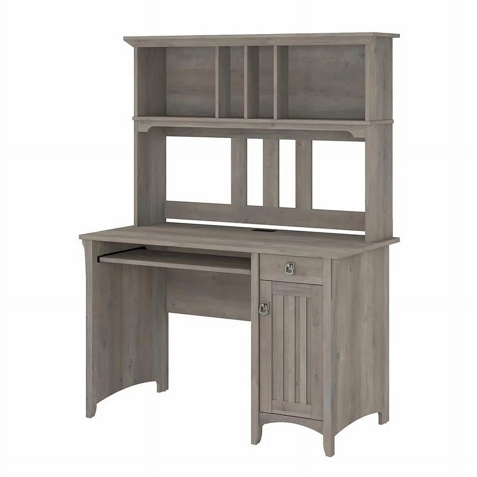 UrbanPro Farmhouse Small Computer Desk with Hutch in Driftwood Gray