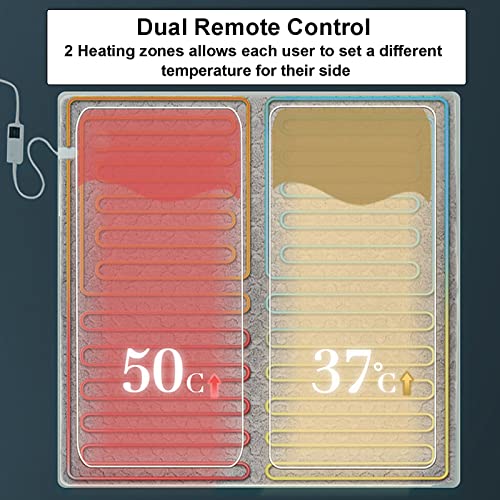 WJXBoos Electric Blanket,Heated Blanket Flannel,Dual Control,4 Heat Settings,12 Hours Timer Auto Off Heated Throw Blanket,Fast Heating (Blue,King(71