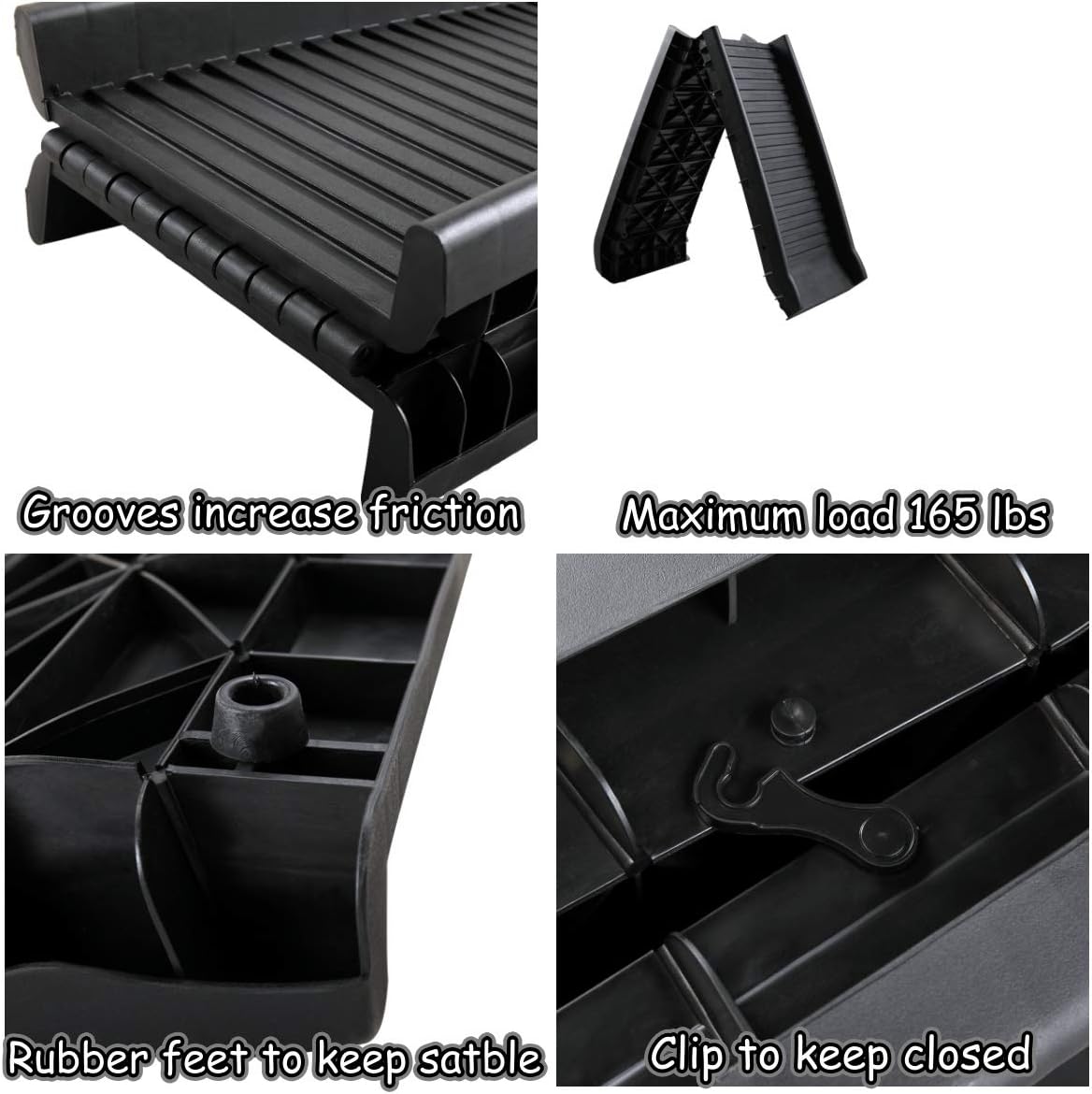 COZIWOW 61”L Heavy Duty Portable Folding Dog Ramps for Large Dogs SUV, Truck Car Ramp Stairs Step Ladder for Pet, Non-Slip Design for Pool Boat