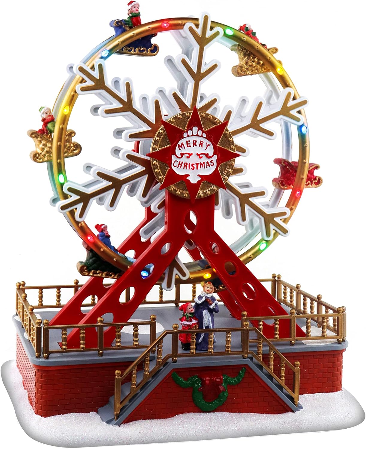 Christmas Carnival Paradrop Ride Display Animated Musical Christmas Village Perfect Addition to Your Christmas Indoor Decorations & Holiday Collections