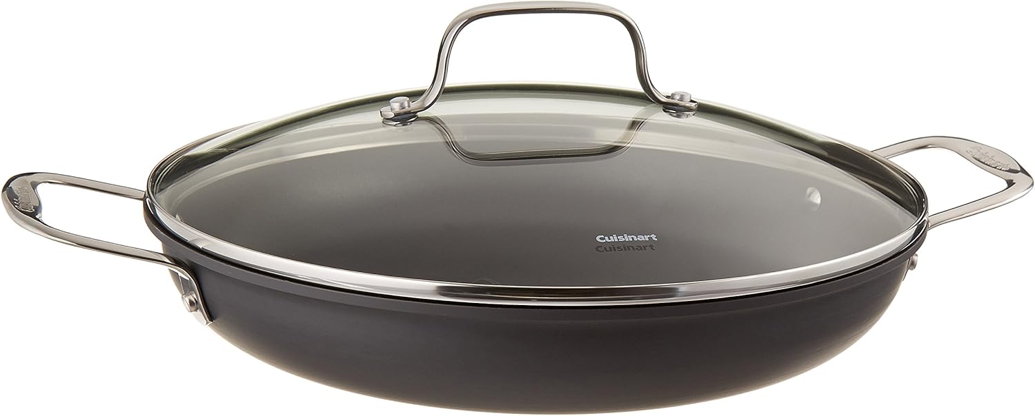Cuisinart 625-30D Chef's Classic Nonstick Hard-Anodized 12-Inch Everyday Pan with Medium Dome Cover Pack of 2