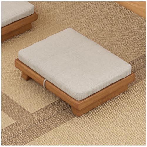Multifunctional Japanese Floor Chair,Vintage Tea Chair Low Chair for Sitting On The Floor Accent Furniture Home Bedroom Chair (Color : Beige, Size : 60x52x45cm)