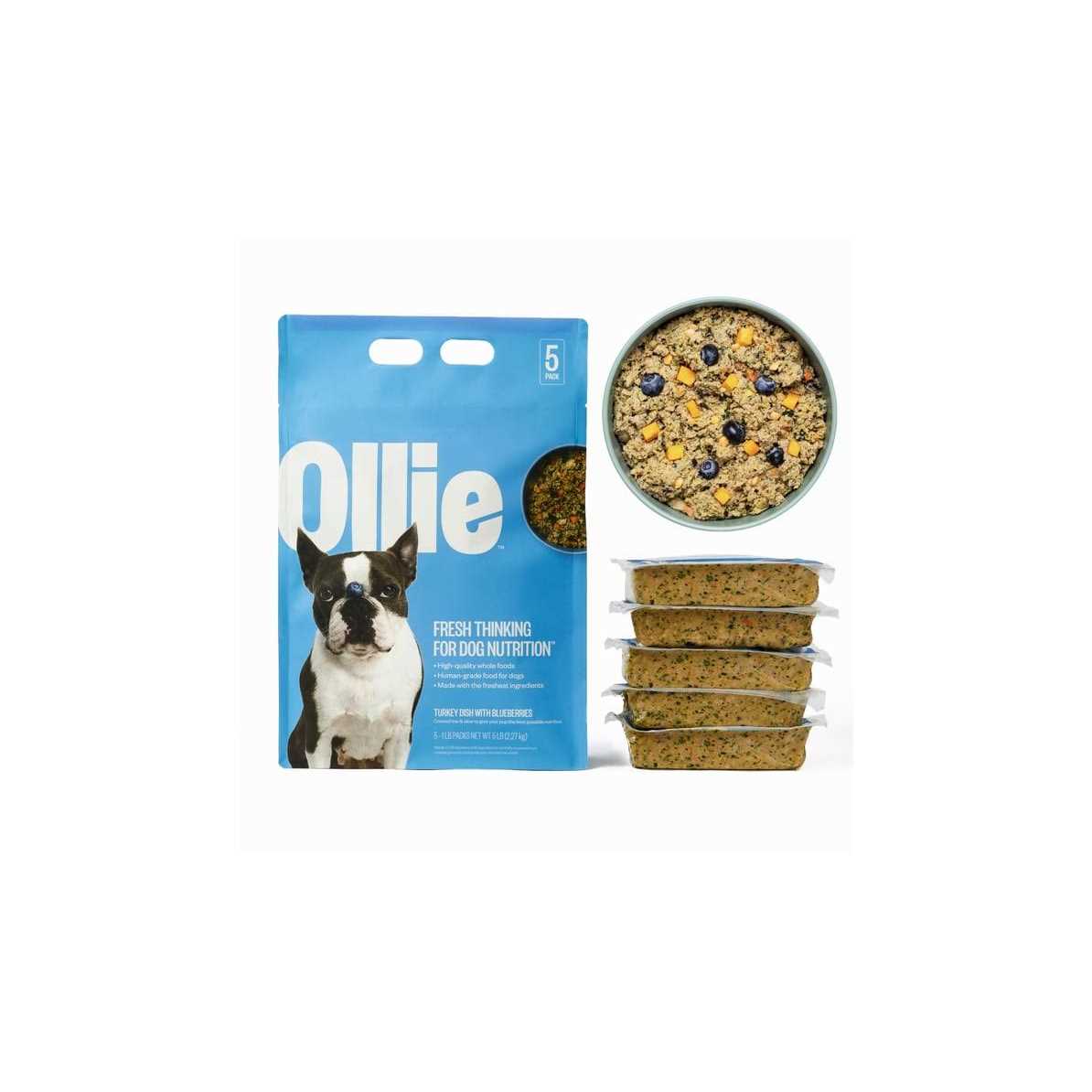 Ollie Fresh Turkey Dish with Blueberries Frozen Dog Food - Pet Supplies online store