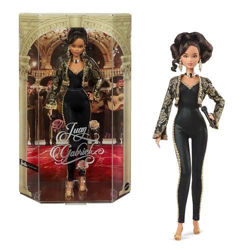 Barbie Signature Doll, Juan Gabriel Collectible in Chic Black and Gold Suit with Cropped Jacket and Golden Accessories